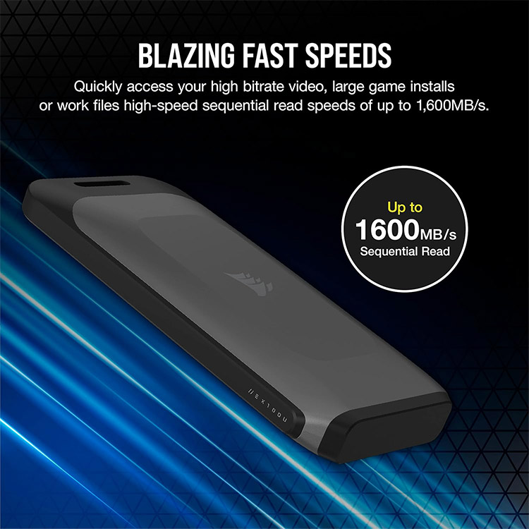 خرید SSD قابل حمل Corsair EX100U با پورت USB-C - دو ترابایت